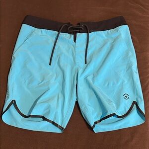 Virus INTL Light Blue and Black Board Shorts